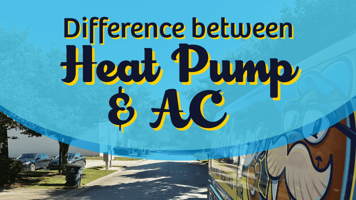 difference between heat pump and AC. Waldrop van on street in back ground